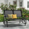 COWLOWN Black Outdoor Rocking Swing Chair, Patio Glider Bench, High Backrest, Breathable Mesh, Heavy, Duty Metal, Clearance - 2 of 4