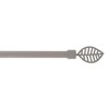 Evideco French Home Goods Adjustable Single Curtain Rod 50"-82" with Leaf Finials and Brackets, Available in Taupe, Gray, or Black - 3 of 4