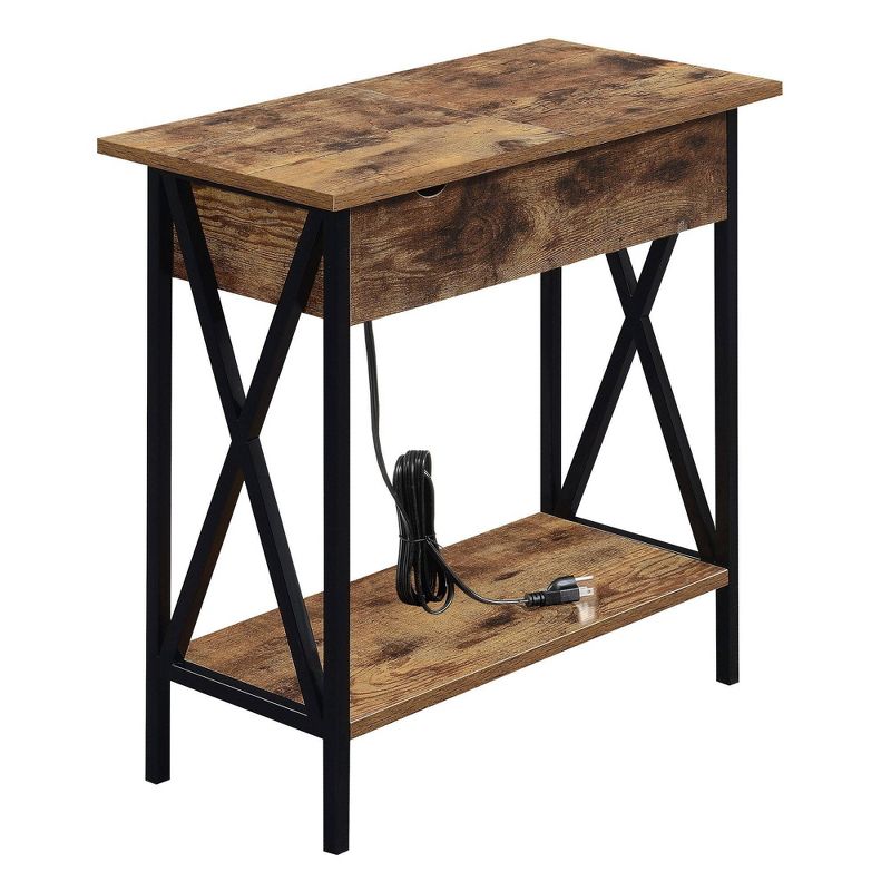 Tucson Flip Top End Table with Charging Station and Shelf - Breighton Home, 1 of 10