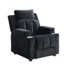 Yinvani Black Velvet Child Recliner Chair with Two Cup Holders - 2 of 4