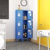 Vynxaria 66"H Metal Lockers for Employees with 3 Door Storage Locker for Gym School Home Office Garage Assembly Required(Blue) - 3 of 4