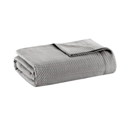 Twin Textured Cotton Blanket Gray Target