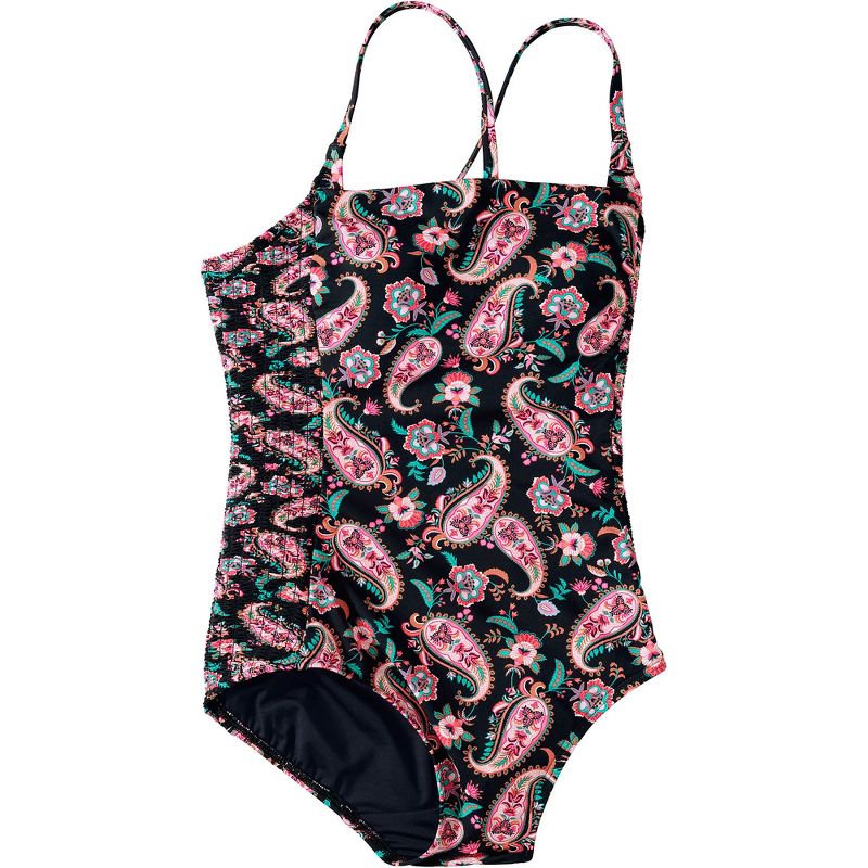 Lands' End Women's Chlorine Resistant Smocked Square Neck One Piece Swimsuit with Adjustable Straps, 4 of 7