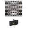 Reversible Outdoor Rug with Carry Bag, Waterproof Plastic Straw Mat for Patio, RV Camping, or Backyard, Black & White Clover Pattern - 3 of 4
