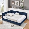 Full Size Upholstered Tufted Bed Frame, Sofa Bed Frame With Backrest And Armrests, Full-Size Bed For Bedroom, Sofa Bed Modern-Cuddlewood - 3 of 4
