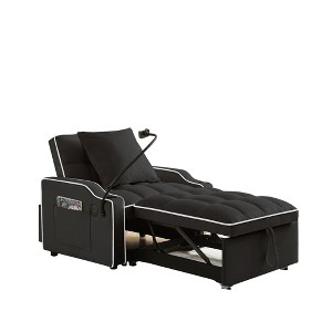NicBex Modern Pull Out Sofa Bed Convertible Single Sofa with Adjustable Back, USB Port and Swivel Phone Stand for Living Room - 1 of 4