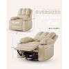 Manual Recliner Chair, PU Leather Reclining Sofa Chair, Modern Comfy Armchair for Bedroom or Living Room, Leather Recliner Chair for Adults - 2 of 4