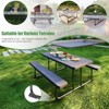 SUGIFT 6 Ft Picnic Table Bench Set with Metal Base for Indoor & Outdoor Use, Black - 4 of 4