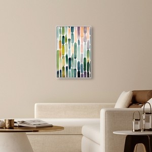 Art Remedy Greenery Raindrops Green Abstract Wall Art Framed - 1 of 4