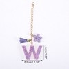 Unique Bargains Star Sequin Letter W Flower Tassel Water Cup Pendant Purple 1 Pc - 2 of 4