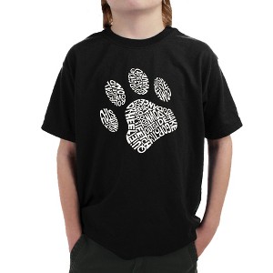 LA Pop Art Boy's Word Art T-shirt - Dog Paw - 1 of 4