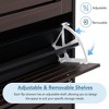 TIRAMISUBEST Minimalist Slim Tipping Bucket Shoe Cabinet with Hanging Hooks - Black Mobile File Cabinet - 3 of 4