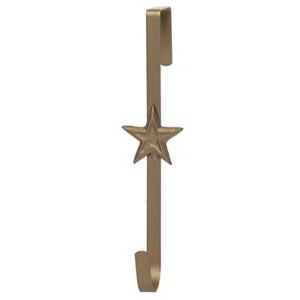 Transpac Metal 11.42 in. Gold Christmas Star Wreath Holder - 1 of 2