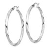 Black Bow Jewelry 3mm, Sterling Silver, Twisted Round Hoop Earrings, 45mm Dia.(1 3/4 In) - 2 of 4