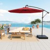 Costway Patio 10FT Hanging Offset Umbrella 32 LED Lights Sand Bag Outdoor Cross Base Beige/Turquoise/Dark Gray/Wine/Coffee/Navy - 4 of 4
