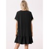 Allegra K Women's Summer Casual V-Neck Lace Short Sleeve Tie Waist Dress - 4 of 4