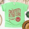 S.W.Smiley Creativity Is The Cure - Women's Garment Dyed Graphic T-Shirt - 2 of 4