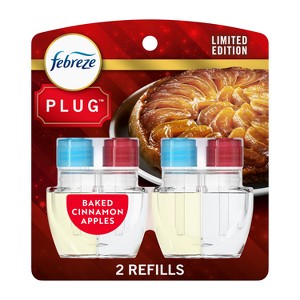 Febreze Plug Dual Air Freshener Refill - Baked Cinnamon Apples - 0.87 fl oz/2ct - 1 of 4