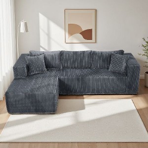 Kumasinova 105" L-Shaped Modular Sofa, Spring-Free Foam Sofa – Kid & Pet Friendly, Eco-Friendly, Modern Couch for Living Room (Right Chaise) - 1 of 4