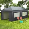 Resenkos Backyard Garden Canopy, Camping Canopy Screen Tent,10' x 19.5' Pop Up Canopy Tent w/ Sidewalls, Leg Weight Bags, Wheeled Carry Bag, Gray - 2 of 4