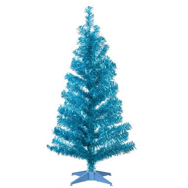National Tree Company 3 ft Turquoise Tinsel Artificial Christmas