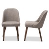 Set of 2 Cody Mid Century Modern Walnut Finished Wood Fabric Upholstered Dining Chair - Baxton Studio - 3 of 4