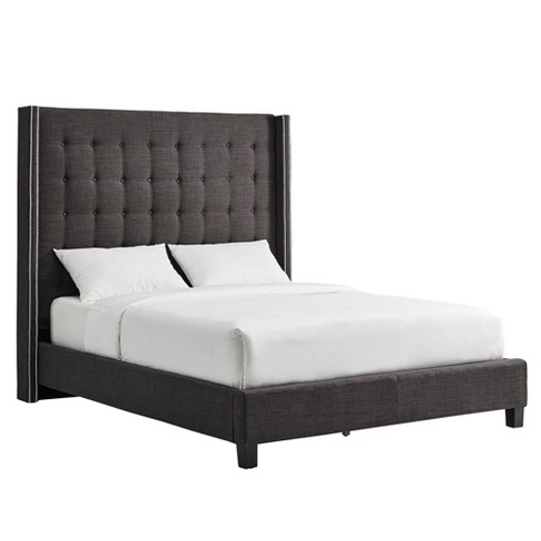 Queen 65 Madison Wingback High, Madison Queen Platform Bed With Upholstered Headboard