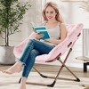 Folding  Chair for Adults, Comfy Faux Fur Reading Lounge Chair with Plush Cushion & Metal Legs, No Assembly, Space-Saving,Dorms - 3 of 4