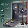 Vynxaria 3-Piece Hardshell Luggage Set with TSA Lock - Black Brown Carry-On Suitcases - 4 of 4