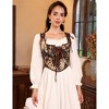 Women's Vintage Floral Corset Lace-Up Fishbone Print Vest Pirate Costume - 2 of 4