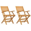 vidaXL Folding Garden Chair Set of 2 Natural Teak Solid teak wood - 2 of 4