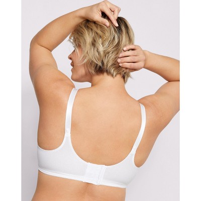 Bali Double Support Cotton Blend Wireless Bra White 36DD Women's