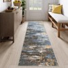 Washable Modern Abstract Rug Non Slip Low Pile Rug Soft Contemporary Throw Floor Cover Foldable Indoor Carpet for Living Room Bedroom Playroom - 2 of 4