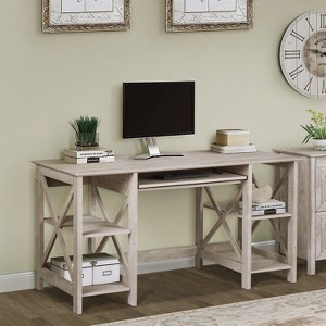 Saint Birch Honduras X-Cross Writing Desk, Washed Gray - 1 of 3