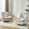 Franco Modern Upholstered Manual Swivel Rocker Recliner with Phone Holder Set of 2 - 2 of 4