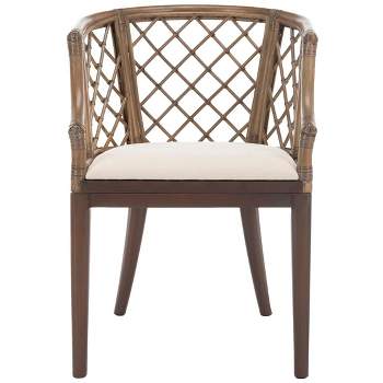 Carlotta Arm Chair - Greige/White - Safavieh.