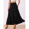 INSPIRE CHIC Women's Summer Casual Elastic High Waist Boho Maxi Skirt - 3 of 4