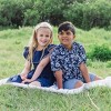Hope & Henry Boys' Linen Short Sleeve Camp Shirt (Navy Hibiscus Linen, XX-Small) - 3 of 4