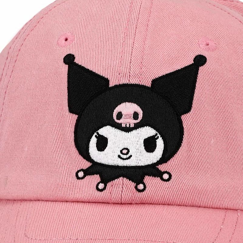 Kuromi Embroidered Pink Cotton Twill Dad Hat, 5 of 6