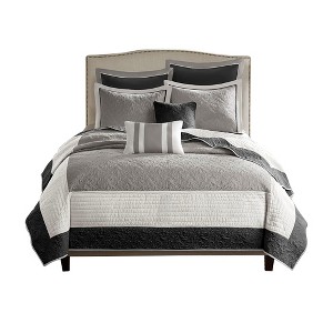 Gracie Mills Colby 7-Piece Quilt Set with Euro Shams and Cozy Throw Pillows - 1 of 4