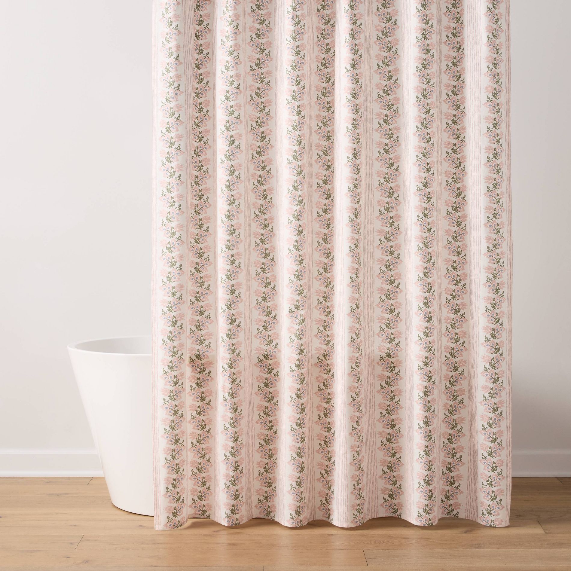 Floral Stripe Dorm Shower Curtain Pink - Threshold™