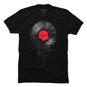 Men's Design By Humans Vinyl Record Music LP Classic 80s Sunset By MinShop T-Shirt - 1 of 2