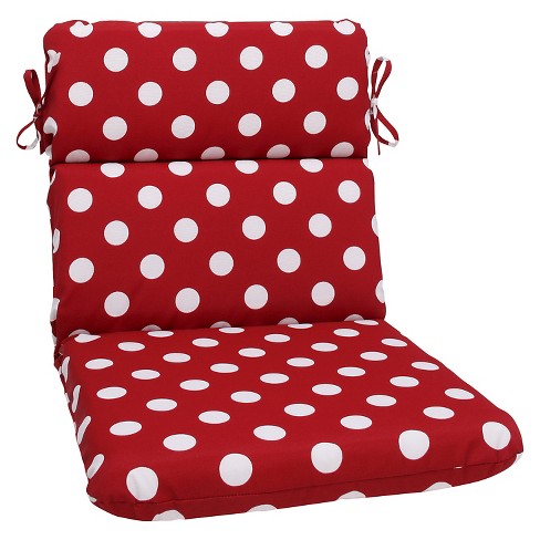 Outdoor Chair Cushion Red White Polka Dot Target
