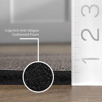 Dark Grey Braided Synthetic Non-slip Comfort Mat 20" x 42"