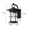 YIYIBYUS Black Waterproof Outdoor/Indoor Wall Sconce with Glass Shade for Yards Garden - 4 of 4
