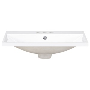 ChicFurnit Bathroom Sinks Vessel Sink Rectangle Sink Vanity Sink Art Basin Undermount Bathroom Sink for Bathroom, White, 24"*18"*6.6" - 1 of 4