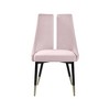 Meridian Furniture,Sleek Pink Velvet Dining Chair, Set of 2 - 4 of 4
