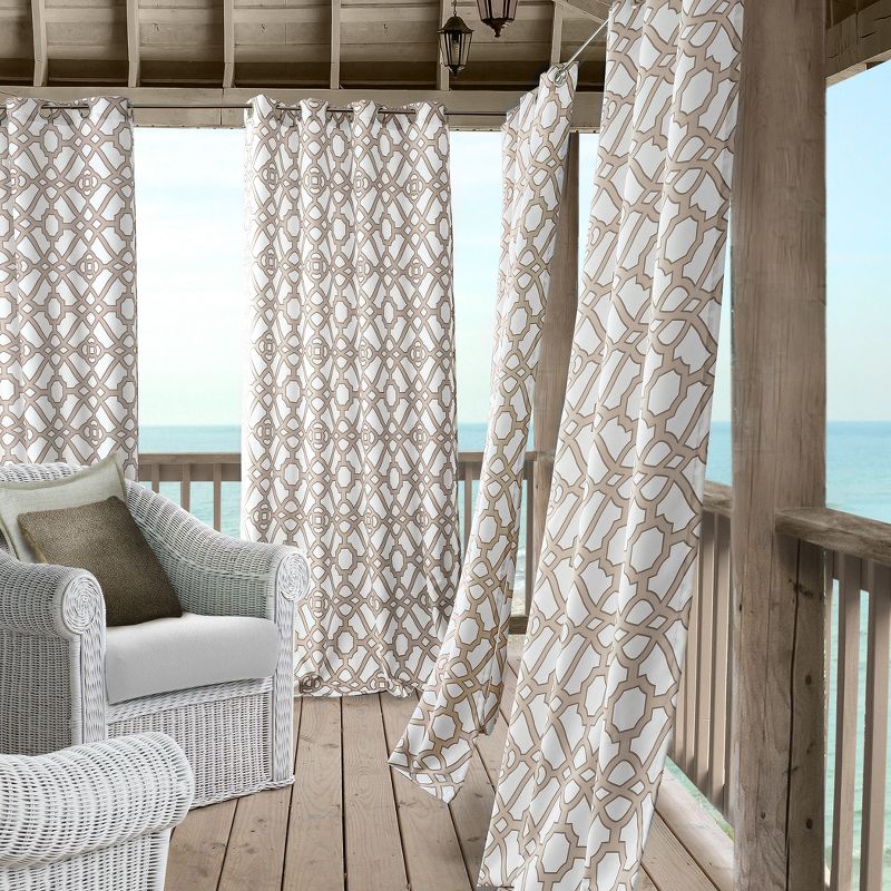 Marin Ironwork Indoor/Outdoor Single Window Curtain for Patio, Pergola, Porch, Cabana, Deck, Lanai - Elrene Home Fashions, 1 of 6