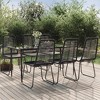 vidaXL Patio Dining Set Outdoor Dining Set Garden Table and Chair Set Black - 63" Table Length 6 Items - 2 of 4