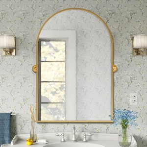 Pexfix Metal Framed Pivoted Bathroom Wall Vanity Mirror Adjustable Wall-Mounted For Modern Wall Decor - 1 of 4